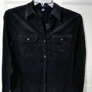 CHAPS NWT BLACK CORDUROY BUTTON UP
